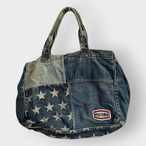 RARE! 2000s Hysteric Glamour Stars Denim Patch Tote Bag